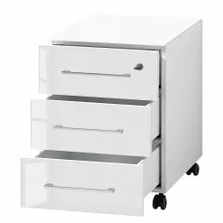 Germania Büroset Monteria V (3-teilig) - Glas - Weiß / Chrom -Büromöbel Verkaufsgeschäft 1000191084 191016 08104200130 DETAILS P000000001000191084