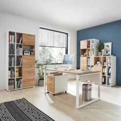 Germania Büroset Lioni V (5-teilig) - Eiche Navarra Dekor / Weiß