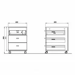 Germania Büroset Lioni V (5-teilig) - Eiche Navarra Dekor / Weiß -Büromöbel Verkaufsgeschäft 1000191085 191016 08104400146 SKETCH DETAILS P000000001000191085 sketch