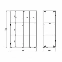 Germania Büroset Lioni V (5-teilig) - Eiche Navarra Dekor / Weiß -Büromöbel Verkaufsgeschäft 1000191085 191016 08104400147 SKETCH DETAILS P000000001000191085 sketch