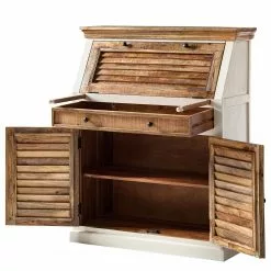 Maison Belfort Sekretär Newhaven - Mango massiv - Weiß / Mango -Büromöbel Verkaufsgeschäft 1000191281 200511 14135100015 DETAILS P000000001000191281