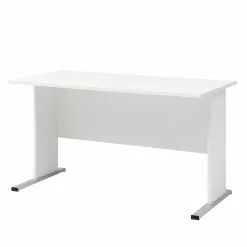 Furnitive Schreibtisch Lezan - Metall - Weiß / Silber