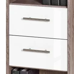 Furnitive Aktenregal Arcon - Trüffeleiche Dekor / Hochglanz Weiß -Büromöbel Verkaufsgeschäft 1000191322 191031 16045500047 DETAILS P000000001000191322