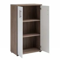 Furnitive Aktenschrank Arcon II - Trüffeleiche Dekor / Hochglanz Weiß -Büromöbel Verkaufsgeschäft 1000191324 191031 16045500053 DETAILS P000000001000191324