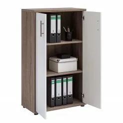 Furnitive Aktenschrank Arcon II - Trüffeleiche Dekor / Hochglanz Weiß -Büromöbel Verkaufsgeschäft 1000191324 191031 16045500054 DETAILS P000000001000191324