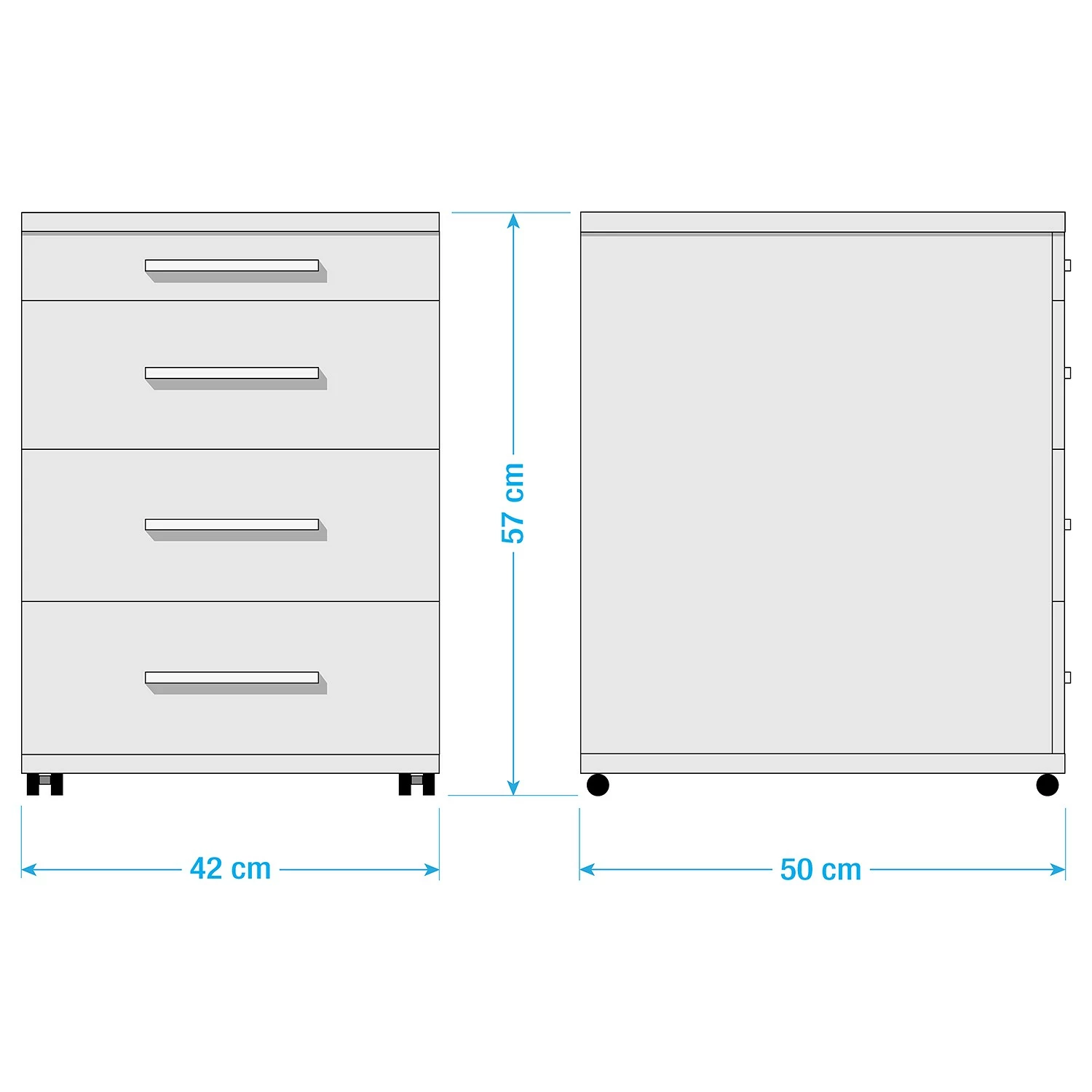 Furnitive Rollcontainer Yacolt - Weiß 6 Furnitive Rollcontainer Yacolt - Weiß – Bild 4