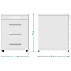 Furnitive Rollcontainer Yacolt - Buche Dekor -Büromöbel Verkaufsgeschäft 1000191339 211124 0852410000509 SKETCH DETAILS P000000001000191339 sketch