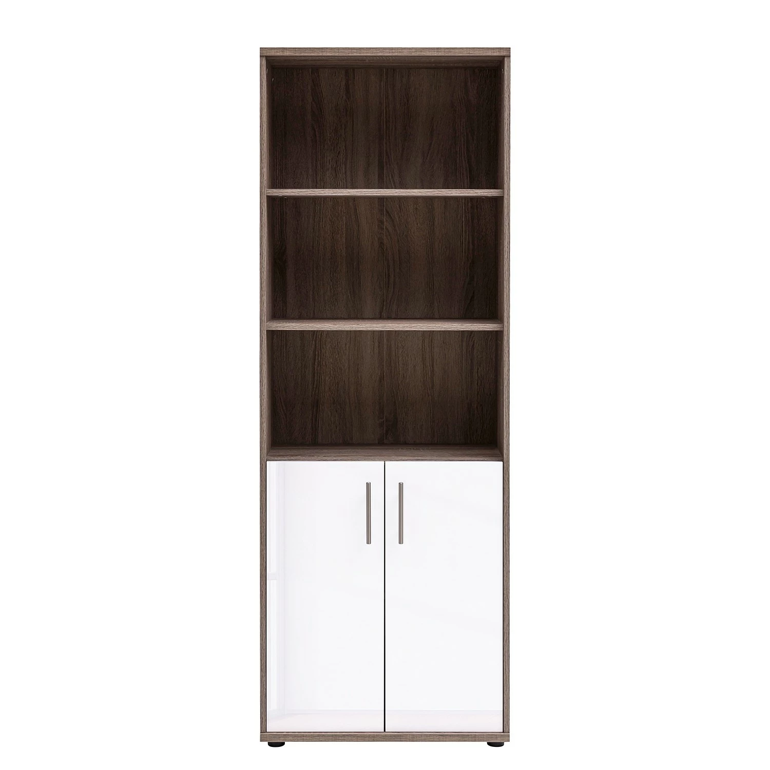 Furnitive Regal Arcon II - Trüffeleiche Dekor / Hochglanz Weiß 5 Furnitive Regal Arcon II - Trüffeleiche Dekor / Hochglanz Weiß – Bild 3