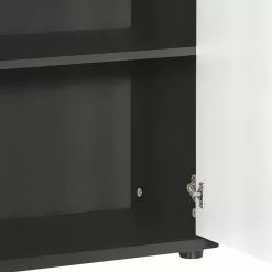 Furnitive Aktenschrank Buzy - Hochglanz Weiß / Anthrazit - Höhe: 182 cm -Büromöbel Verkaufsgeschäft 1000191353 191031 16045900147 DETAILS P000000001000191353