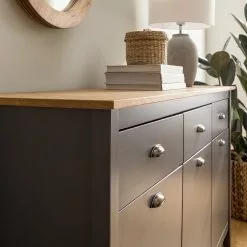 Maison Belfort Sideboard Rivery - Kiefer massiv - Anthrazit -Büromöbel Verkaufsgeschäft 1000193132 200302 15340800008 DETAILS P000000001000193132