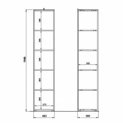 Germania Aktenregal Ancona II - Kaschmir / Nussbaum Dekor -Büromöbel Verkaufsgeschäft 1000196985 191203 06445700006 SKETCH DETAILS P000000001000196985 sketch