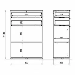 Germania Aktenschrank Ancona II - Kaschmir / Nussbaum Dekor -Büromöbel Verkaufsgeschäft 1000196990 191203 06445800039 SKETCH DETAILS P000000001000196990 sketch