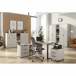 Germania Büroset Ancona I (2-teilig) - Metall - Kaschmir / Nussbaum Dekor -Büromöbel Verkaufsgeschäft 1000197004 191203 06450000089 MOOD DETAILS P000000001000197004 mood