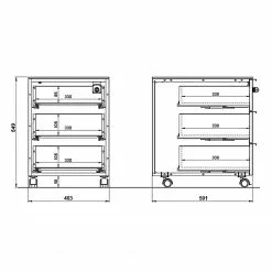 Germania Büroset Ancona I (2-teilig) - Metall - Kaschmir / Nussbaum Dekor -Büromöbel Verkaufsgeschäft 1000197004 191203 06450000098 SKETCH DETAILS P000000001000197004 sketch