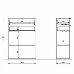Germania Büroset Ancona (3-teilig) - Metall - Kaschmir / Nussbaum Dekor -Büromöbel Verkaufsgeschäft 1000197013 200317 12580400003 SKETCH DETAILS P000000001000197013 sketch