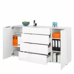 Maja Möbel Sideboard Trend I - Glas - Weiß -Büromöbel Verkaufsgeschäft 1000197485 191129 08042200024 DETAILS P000000001000197485