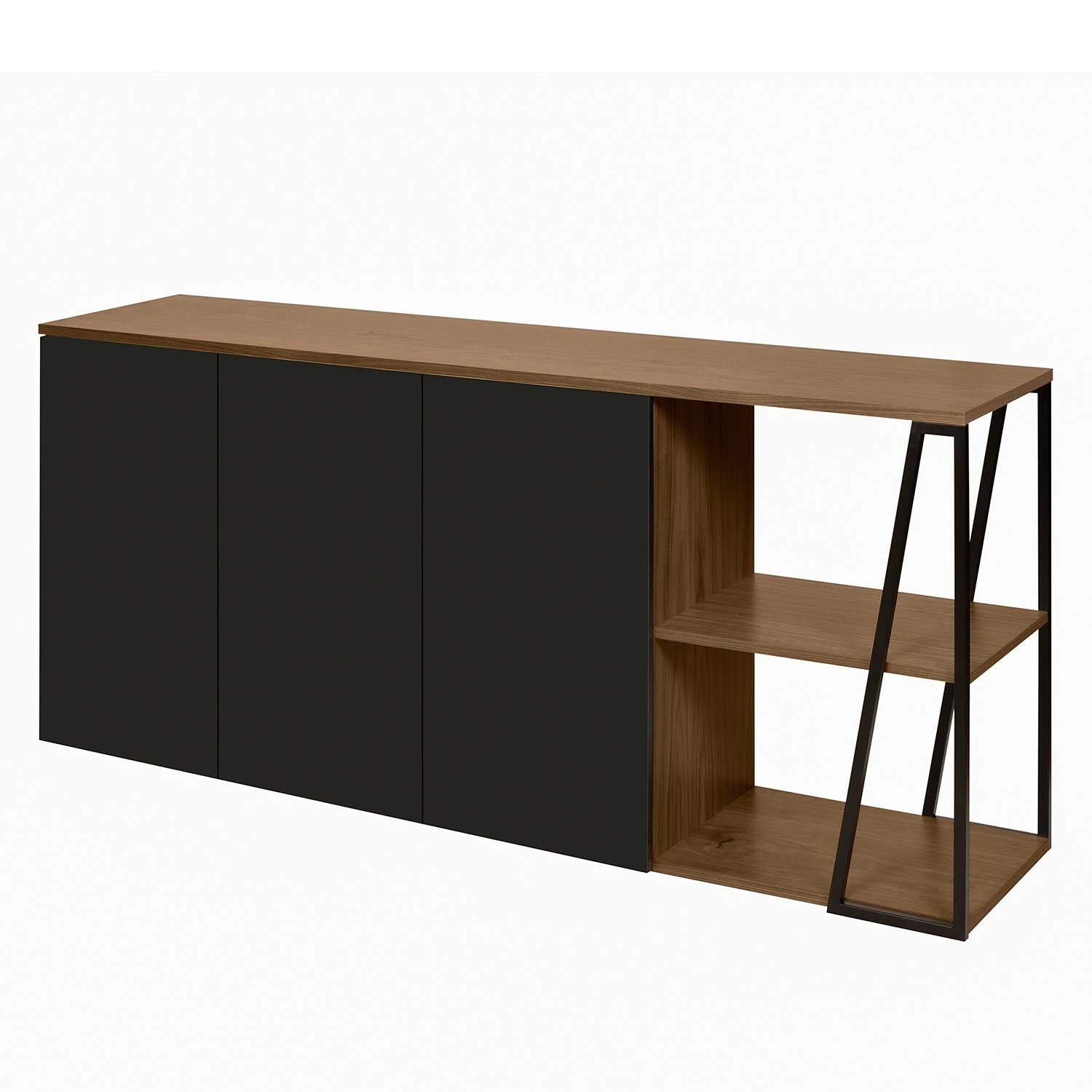Temahome Sideboard Albi - Echtholzfurnier - Walnuss / Schwarz 3 Temahome Sideboard Albi - Echtholzfurnier - Walnuss / Schwarz
