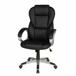 Duo Collection Bürodrehstuhl Julius - Kunstleder / Nylon - Schwarz / Silber