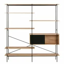 Norrwood Regal Alsace - Wildeiche Dekor / Schwarz -Büromöbel Verkaufsgeschäft 1000200167 200205 06092500140 DETAILS P000000001000200167