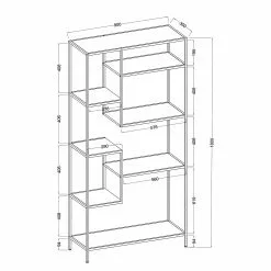 Fredriks Regal Meon IV - Eiche Grau Dekor -Büromöbel Verkaufsgeschäft 1000201075 200814 14302300001 SKETCH DETAILS P000000001000201075 sketch