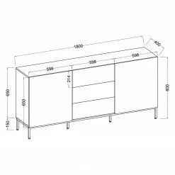 Fredriks Sideboard Meon - Grau -Büromöbel Verkaufsgeschäft 1000201102 201002 15151100002 SKETCH DETAILS P000000001000201102 sketch