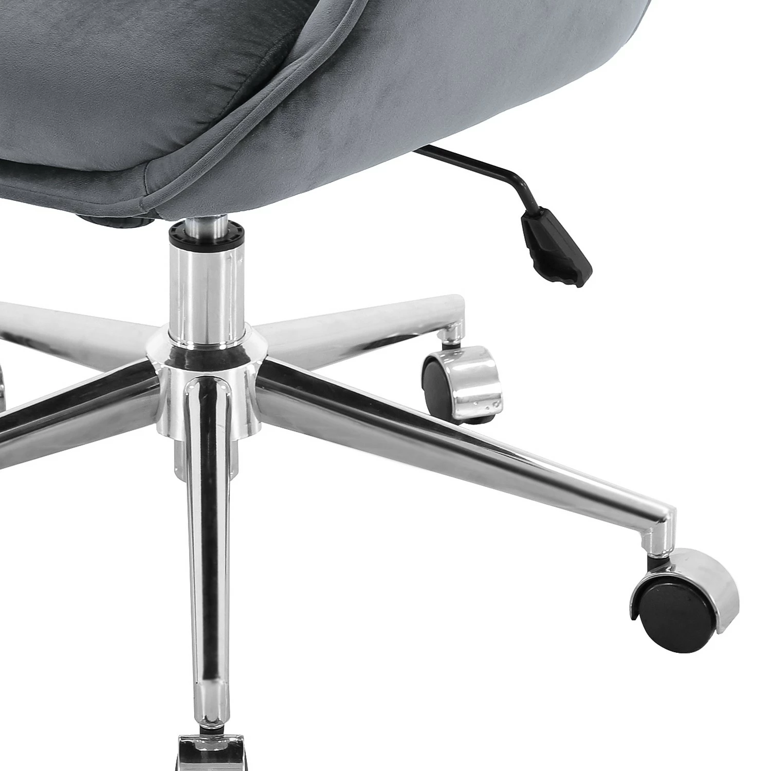 Furnitive Bürostuhl Stody - Samt / Metall - Dunkelgrau / Chrom 6 Furnitive Bürostuhl Stody - Samt / Metall - Dunkelgrau / Chrom – Bild 4