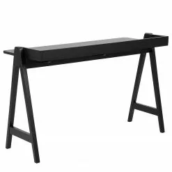 Norrwood Schreibtisch Mims - Gummibaum massiv - Eiche Schwarz / Schwarz -Büromöbel Verkaufsgeschäft 1000202041 220209 12152100061 DETAILS P000000001000202041