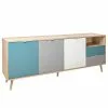 Norrwood Sideboard Bibury II - Mehrfarbig / Eiche Sonoma Dekor