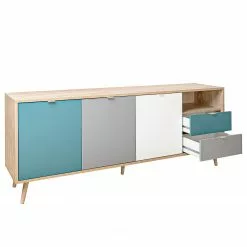 Norrwood Sideboard Bibury II - Mehrfarbig / Eiche Sonoma Dekor -Büromöbel Verkaufsgeschäft 1000202461 200124 09542900165 DETAILS P000000001000202461