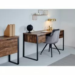 Jahnke Schreibtisch Loop - Stahl - Anthrazit - Vintage Eiche Dekor -Büromöbel Verkaufsgeschäft 1000204356 200218 08151900049 MOOD DETAILS P000000001000204356 mood