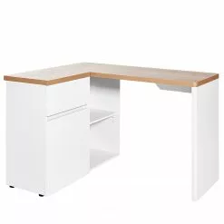 Jahnke Eckschreibtisch Cu-Libre - Kerneiche Dekor / Weiß