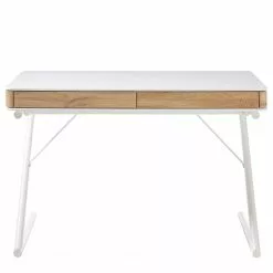 Furnitive Schreibtisch Tarvin II - Matt Weiß / Eiche Dekor -Büromöbel Verkaufsgeschäft 1000205566 200324 06093800024 DETAILS P000000001000205566