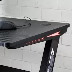 Furnitive Gaming Tisch mcRacing Basic 5 - (mit LED Beleuchtung) - Stahl - Carbon Dekor / Schwarz -Büromöbel Verkaufsgeschäft 1000205571 200324 06101400068 DETAILS P000000001000205571