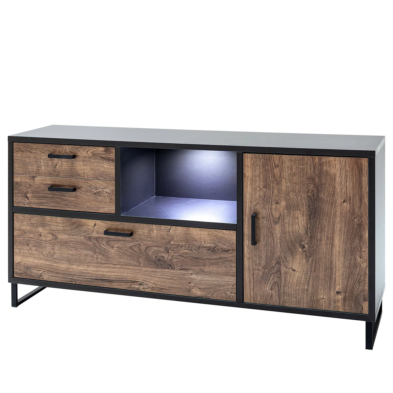 Red Living Sideboard Hixson - Eiche Barrique Dekor / Schwarz 3 Red Living Sideboard Hixson - Eiche Barrique Dekor / Schwarz