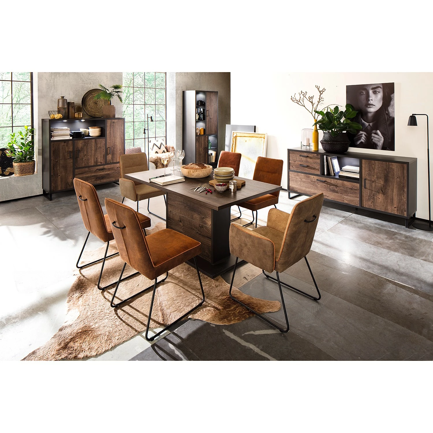 Red Living Sideboard Hixson - Eiche Barrique Dekor / Schwarz 4 Red Living Sideboard Hixson - Eiche Barrique Dekor / Schwarz – Bild 2