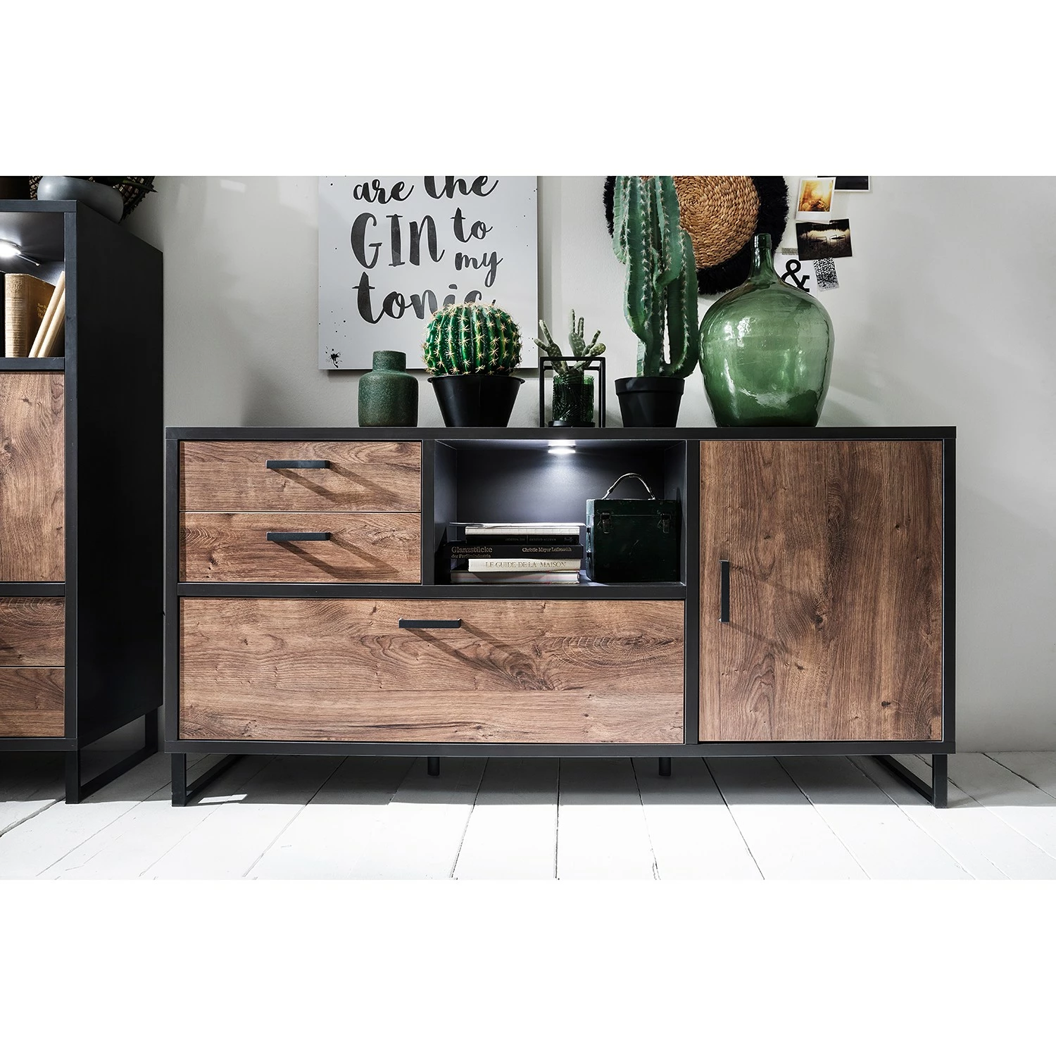 Red Living Sideboard Hixson - Eiche Barrique Dekor / Schwarz 6 Red Living Sideboard Hixson - Eiche Barrique Dekor / Schwarz – Bild 4