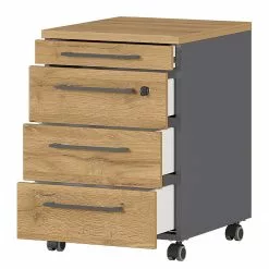 Germania Rollcontainer GW-Agenda - Eiche Grandson Dekor / Graphit -Büromöbel Verkaufsgeschäft 1000210641 200408 14212600033 DETAILS P000000001000210641