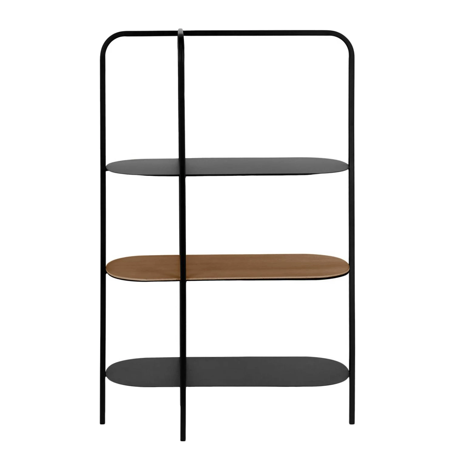 Red Living Regal Laukaa - Stahl / Echtholzfurnier - Schwarz / Walnuss 5 Red Living Regal Laukaa - Stahl / Echtholzfurnier - Schwarz / Walnuss – Bild 3