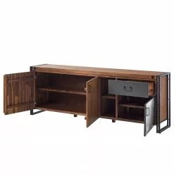 Ars manufacti Sideboard Manchester VI - Akazie massiv / Metall - Akazie / Anthrazit -Büromöbel Verkaufsgeschäft 1000210964 201027 09484600029 DETAILS P000000001000210964