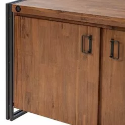 Ars manufacti Sideboard Manchester VI - Akazie massiv / Metall - Akazie / Anthrazit -Büromöbel Verkaufsgeschäft 1000210964 201027 09484600031 DETAILS P000000001000210964