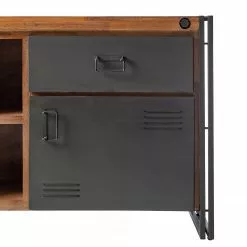 Ars manufacti Sideboard Manchester VI - Akazie massiv / Metall - Akazie / Anthrazit -Büromöbel Verkaufsgeschäft 1000210964 201027 09484600033 DETAILS P000000001000210964