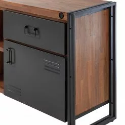 Ars manufacti Sideboard Manchester VI - Akazie massiv / Metall - Akazie / Anthrazit -Büromöbel Verkaufsgeschäft 1000210964 201027 09484600034 DETAILS P000000001000210964