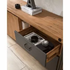 Ars manufacti Sideboard Manchester VI - Akazie massiv / Metall - Akazie / Anthrazit -Büromöbel Verkaufsgeschäft 1000210964 210121 12574800023 DETAILS P000000001000210964