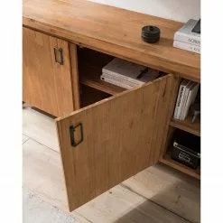 Ars manufacti Sideboard Manchester VI - Akazie massiv / Metall - Akazie / Anthrazit -Büromöbel Verkaufsgeschäft 1000210964 210121 12574800024 DETAILS P000000001000210964