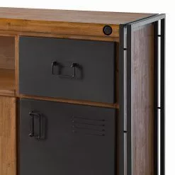 Ars manufacti Sideboard Manchester VII - Akazie massiv / Metall - Akazie / Anthrazit -Büromöbel Verkaufsgeschäft 1000210965 201008 16425400039 DETAILS P000000001000210965