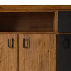 Ars manufacti Sideboard Manchester VII - Akazie massiv / Metall - Akazie / Anthrazit -Büromöbel Verkaufsgeschäft 1000210965 201008 16430000042 DETAILS P000000001000210965