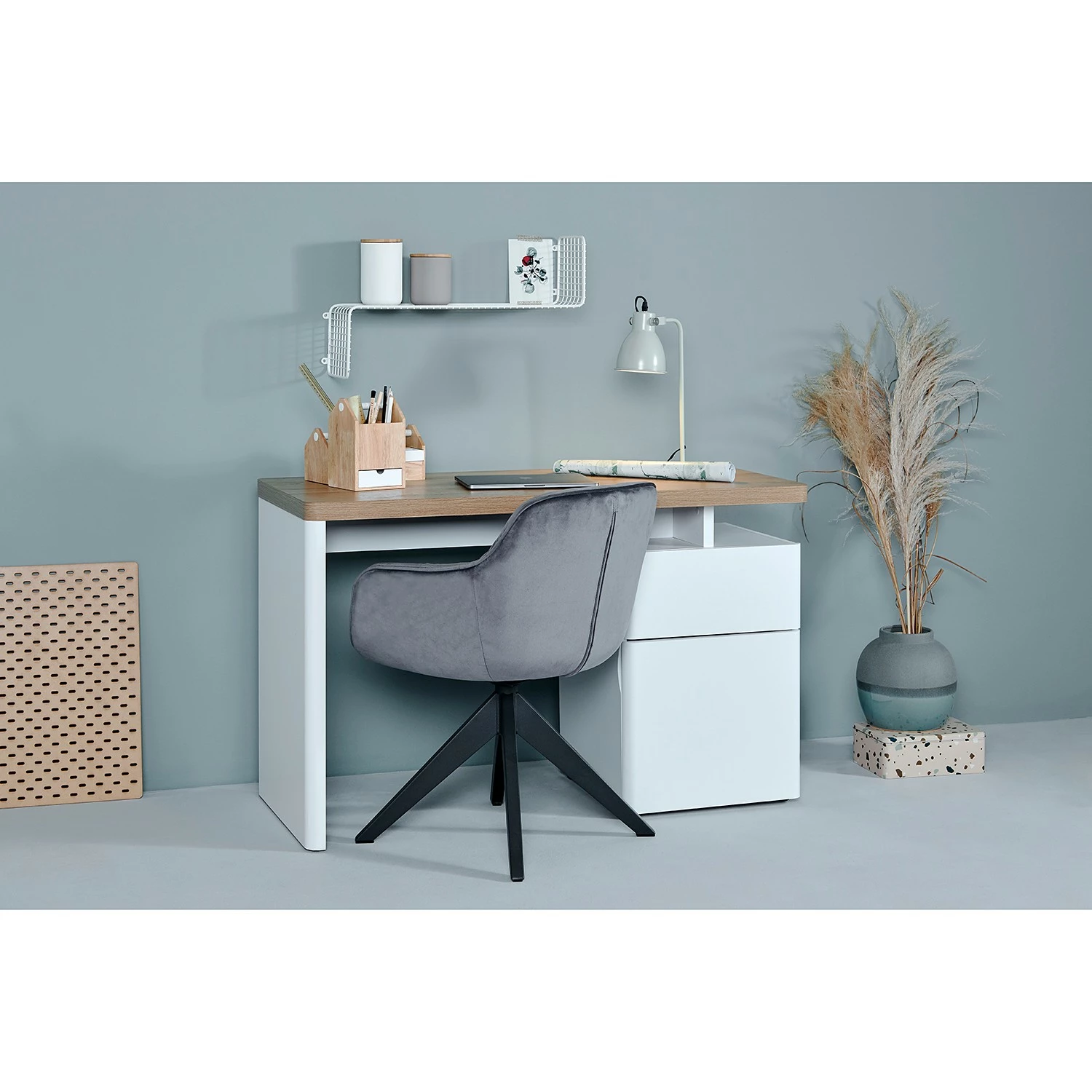 Jahnke Schreibtisch Cuuba Libre 120 - Eiche Dekor / Weiß 4 Jahnke Schreibtisch Cuuba Libre 120 - Eiche Dekor / Weiß – Bild 2