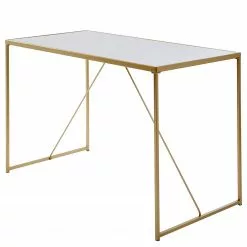 Jahnke Schreibtisch Glam Desk - Stahl - Marmor Weiß Dekor / Gold