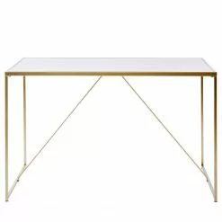 Jahnke Schreibtisch Glam Desk - Stahl - Marmor Weiß Dekor / Gold -Büromöbel Verkaufsgeschäft 1000210992 200417 14134400025 DETAILS P000000001000210992