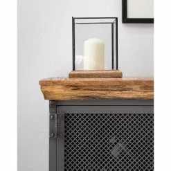 Ars manufacti Sideboard Hunter II - Mango massiv / Metall - Mango / Blaugrau -Büromöbel Verkaufsgeschäft 1000211063 210219 10173800005 DETAILS P000000001000211063